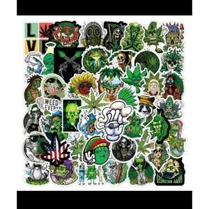 50 Cannabis and Cute Animal Waterproof Stickers